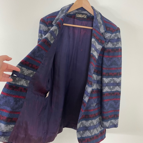 90’s Vintage Wool Western Women's Blazer by Casablanca - Picture 6 of 10